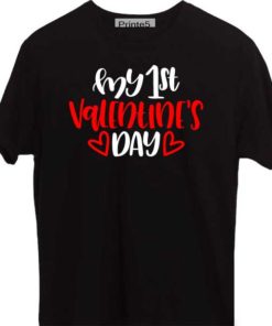 Black-Valentine-Day-Couple-T-Shirt-My-1st-Valentines-Day