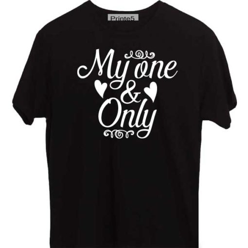 Black-Valentine-Day-Couple-T-Shirt-My-One-&-Only