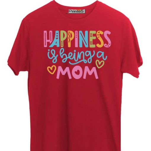 Red-Family-T-Shirt-Happiness-is-being-Mom