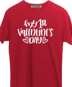 Red-Valentine-Day-Couple-T-Shirt-My-1st-Valentines-Day