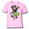 Pink Hi Talking Tom Kid's Printed T Shirt