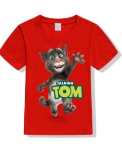 Red Hi Talking Tom Kid's Printed T Shirt