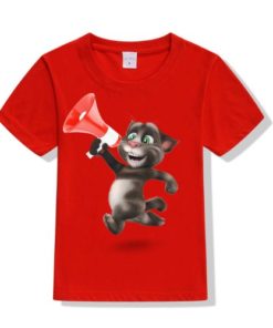 Red Talking tom with Mic Kid's Printed T Shirt