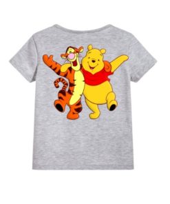 Grey Teddy & Tiger Friends Kid's Printed T Shirt