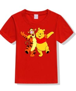 Red Teddy & Tiger Friends Kid's Printed T Shirt