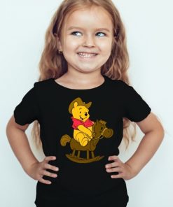 Black Girl Teddy on Horse Kid's Printed T Shirt