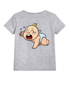 Grey Crying Baby Kid's Printed T Shirt
