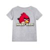 Grey Pink Angry Bird Kid's Printed T Shirt