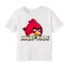White Pink Angry Bird Kid's Printed T Shirt