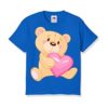 Blue Teddy hug pink heart Kid's Printed T Shirt