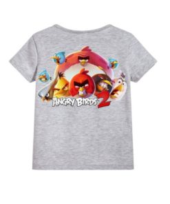 Grey angry bird version 2 Kid's Printed T Shirt