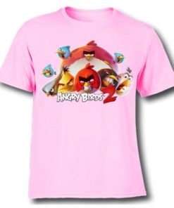 Pink angry bird version 2 Kid's Printed T Shirt