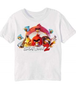 White angry bird version 2 Kid's Printed T Shirt