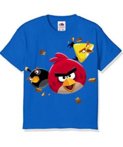 Blue Flying Angry Birds Kid's Printed T Shirt