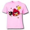 Pink Flying Angry Birds Kid's Printed T Shirt