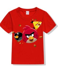 Red Flying Angry Birds Kid's Printed T Shirt