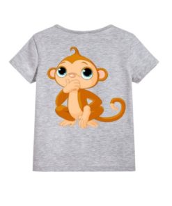 Grey Monkey Kid's Printed T Shirt