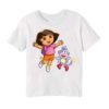 White Dora with monkey Kid's Printed T Shirt