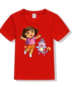 Red Dora with monkey Kid's Printed T Shirt
