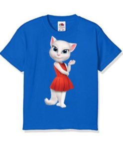 Blue Talking Angela in red dress Kid's Printed T Shirt
