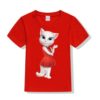 Red Talking Angela in red dress Kid's Printed T Shirt