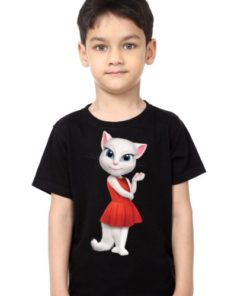 Black Boy Talking Angela in red dress Kid's Printed T Shirt