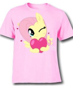Pink heart & girl Kid's Printed T Shirt