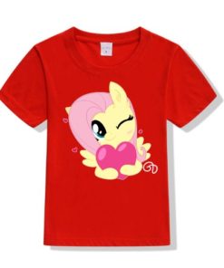 Red heart & girl Kid's Printed T Shirt