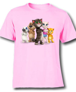 Pink Talking tom's team Kid's Printed T Shirt