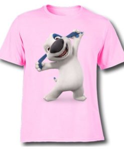 Pink Style pose dog Kid's Printed T Shirt