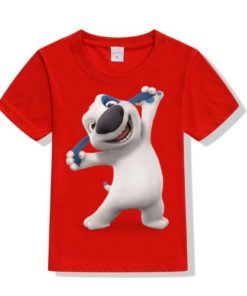 Red Style pose dog Kid's Printed T Shirt