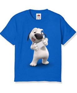 Blue dog reading letter Kid's Printed T Shirt