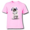 Pink dog reading letter Kid's Printed T Shirt