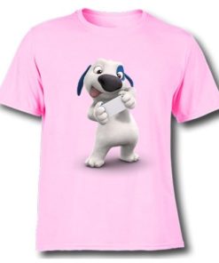 Pink dog reading letter Kid's Printed T Shirt