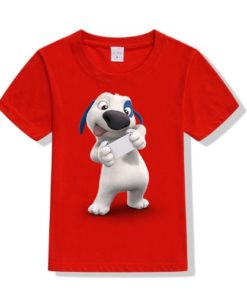 Red dog reading letter Kid's Printed T Shirt