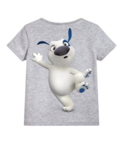Grey one leg dog Kid's Printed T Shirt