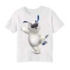 White one leg dog Kid's Printed T Shirt
