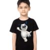 Black Boy one leg dog Kid's Printed T Shirt