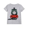 Grey angry train Kid's Printed T Shirt