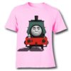 Pink angry train Kid's Printed T Shirt