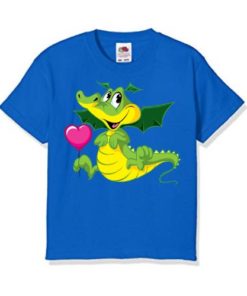Blue china dragan in green Kid's Printed T Shirt