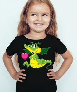 Black Girl china dragan in green Kid's Printed T Shirt