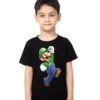 Black Boy Super Mario Kid's Printed T Shirt