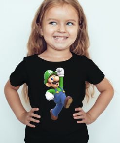 Black Girl Super Mario Kid's Printed T Shirt
