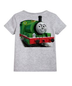 Grey Smiley Train Kid's Printed T Shirt