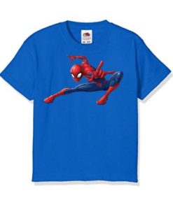 Blue Swinging Spider man Kid's Printed T Shirt