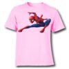 Pink Swinging Spider man Kid's Printed T Shirt