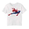 White Swinging Spider man Kid's Printed T Shirt