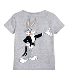 Grey Musician Rabbit Kid's Printed T Shirt