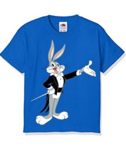 Blue Musician Rabbit Kid's Printed T Shirt